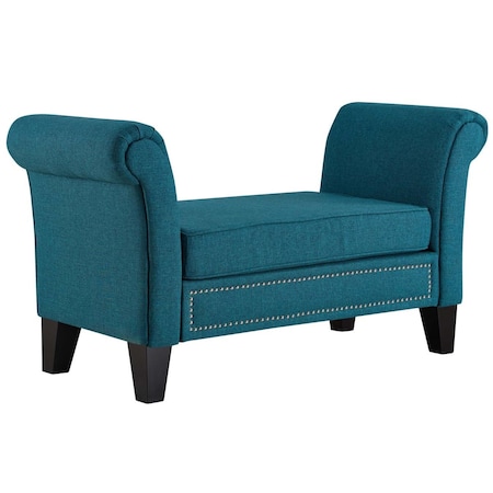 Upholstered Fabric Benches - Teal
